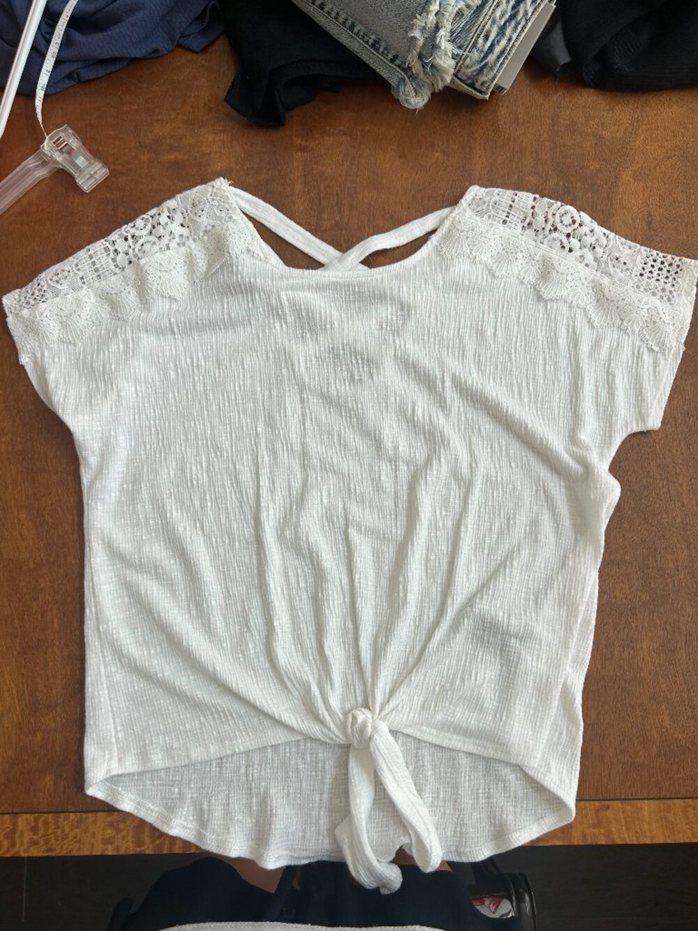 White lacy blouse